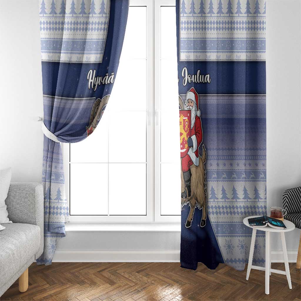 Finland Christmas Window Curtain Joulupukki With Coat Of Arms - Wonder Print Shop