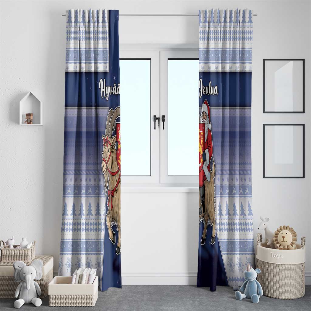 Finland Christmas Window Curtain Joulupukki With Coat Of Arms - Wonder Print Shop