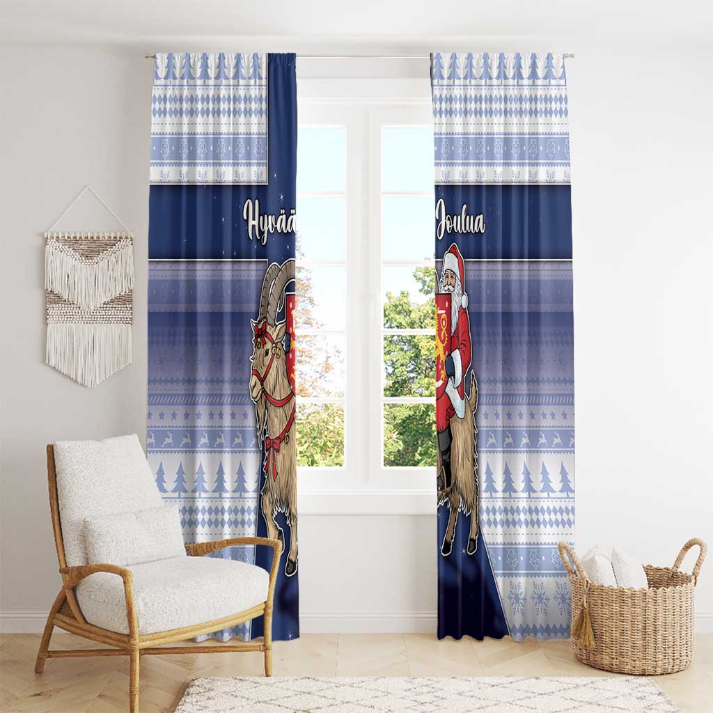 Finland Christmas Window Curtain Joulupukki With Coat Of Arms - Wonder Print Shop