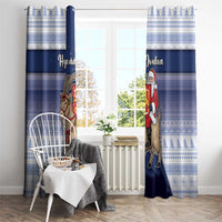 Finland Christmas Window Curtain Joulupukki With Coat Of Arms - Wonder Print Shop