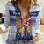 Finland Christmas Women Casual Shirt Joulupukki With Coat Of Arms - Wonder Print Shop