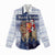 Finland Christmas Women Casual Shirt Joulupukki With Coat Of Arms - Wonder Print Shop