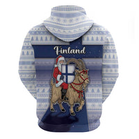 Finland Christmas Zip Hoodie Joulupukki With Coat Of Arms - Wonder Print Shop