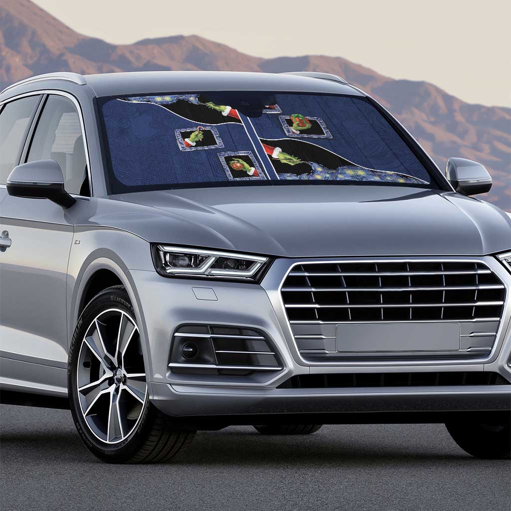 Western Yoke Auto Sun Shade Grinch Art Parody Christmas - Wonder Print Shop