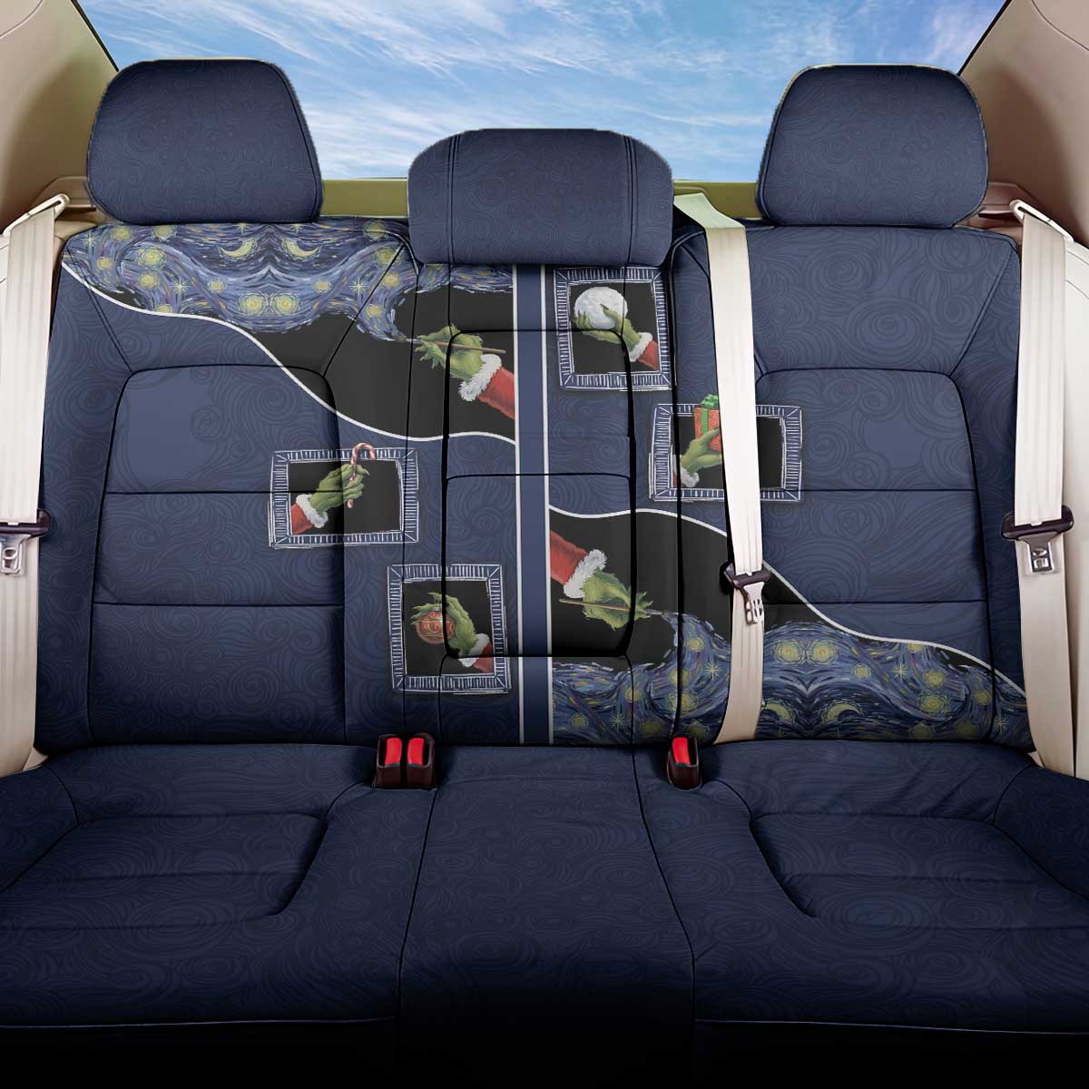 Western Yoke Back Car Seat Cover Grinch Art Parody Christmas - Wonder Print Shop
