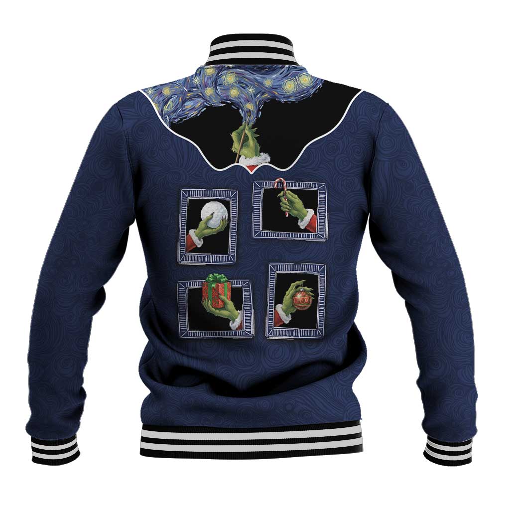 Western Yoke Baseball Jacket Grinch Art Parody Christmas - Wonder Print Shop