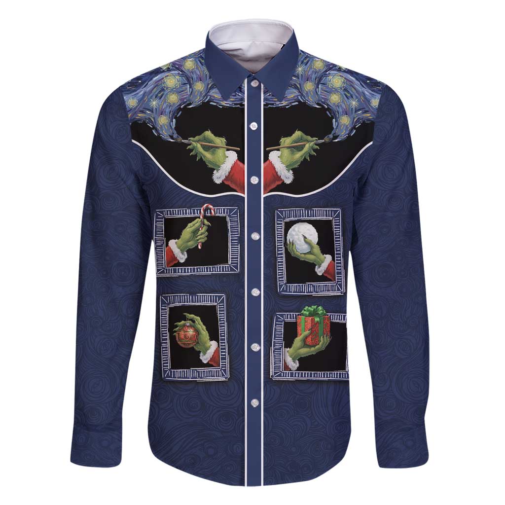 Western Yoke Family Matching Off Shoulder Short Dress and Hawaiian Shirt Grinch Art Parody Christmas - Wonder Print Shop