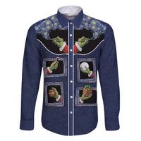 Western Yoke Family Matching Off Shoulder Short Dress and Hawaiian Shirt Grinch Art Parody Christmas - Wonder Print Shop