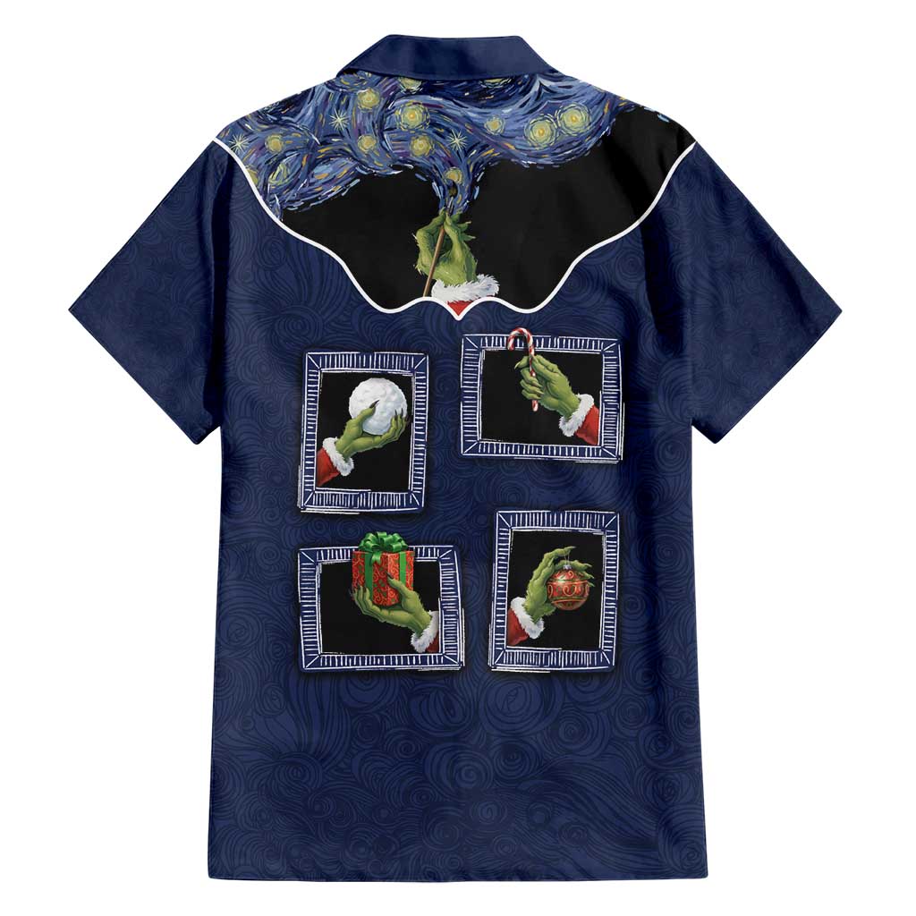 Western Yoke Family Matching Short Sleeve Bodycon Dress and Hawaiian Shirt Grinch Art Parody Christmas - Wonder Print Shop