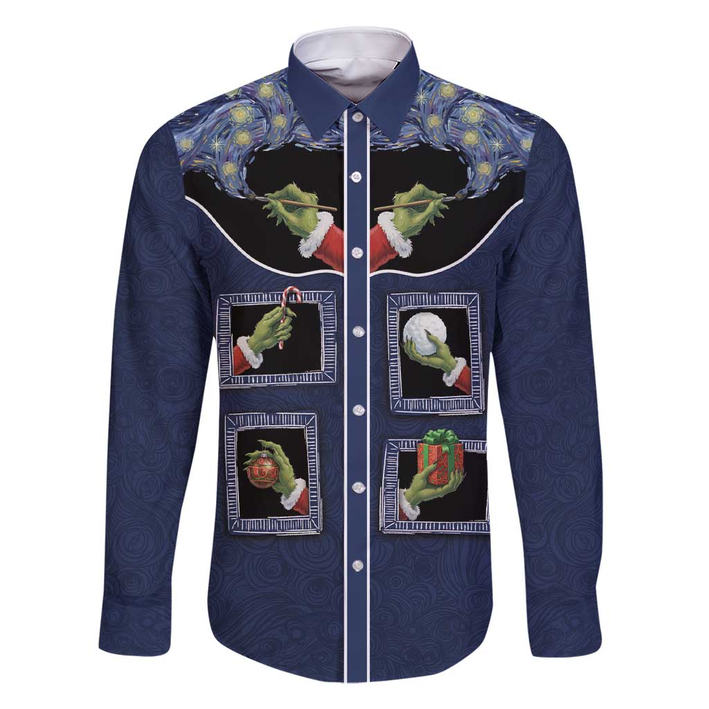 Western Yoke Family Matching Short Sleeve Bodycon Dress and Hawaiian Shirt Grinch Art Parody Christmas - Wonder Print Shop