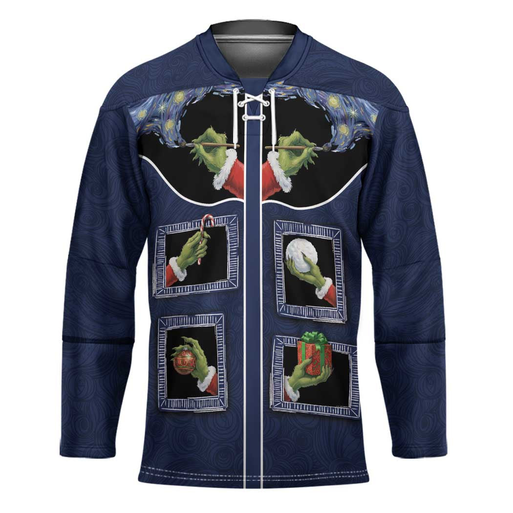 Western Yoke Hockey Jersey Grinch Art Parody Christmas - Wonder Print Shop