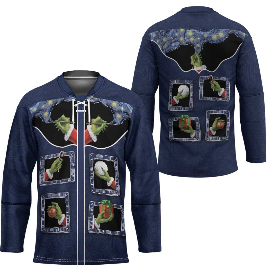 Western Yoke Hockey Jersey Grinch Art Parody Christmas - Wonder Print Shop