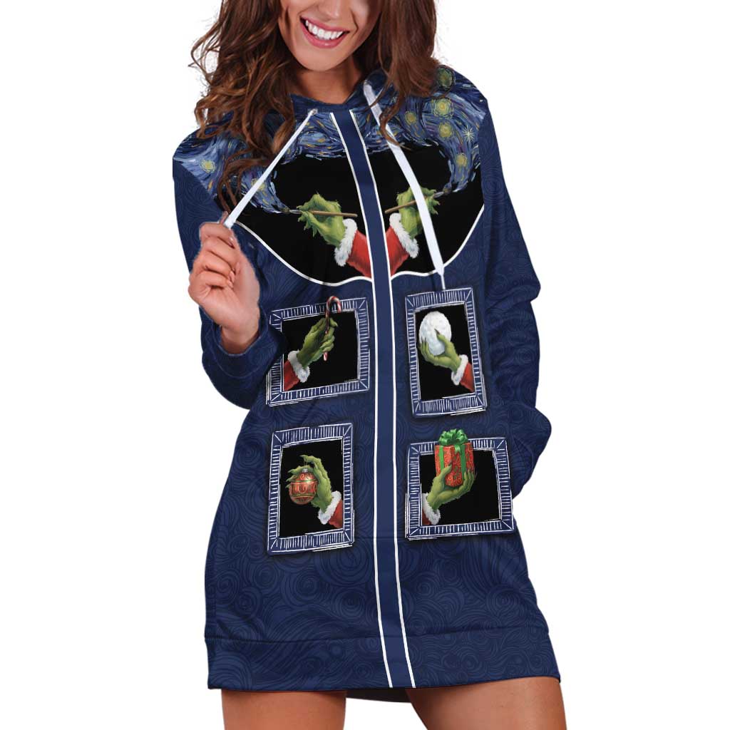Western Yoke Hoodie Dress Grinch Art Parody Christmas - Wonder Print Shop