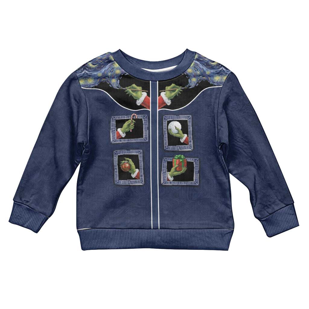 Western Yoke Kid Ugly Christmas Sweater Grinch Art Parody Christmas - Wonder Print Shop