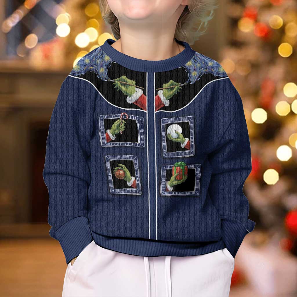 Western Yoke Kid Ugly Christmas Sweater Grinch Art Parody Christmas - Wonder Print Shop