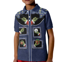 Western Yoke Kid Polo Shirt Grinch Art Parody Christmas - Wonder Print Shop