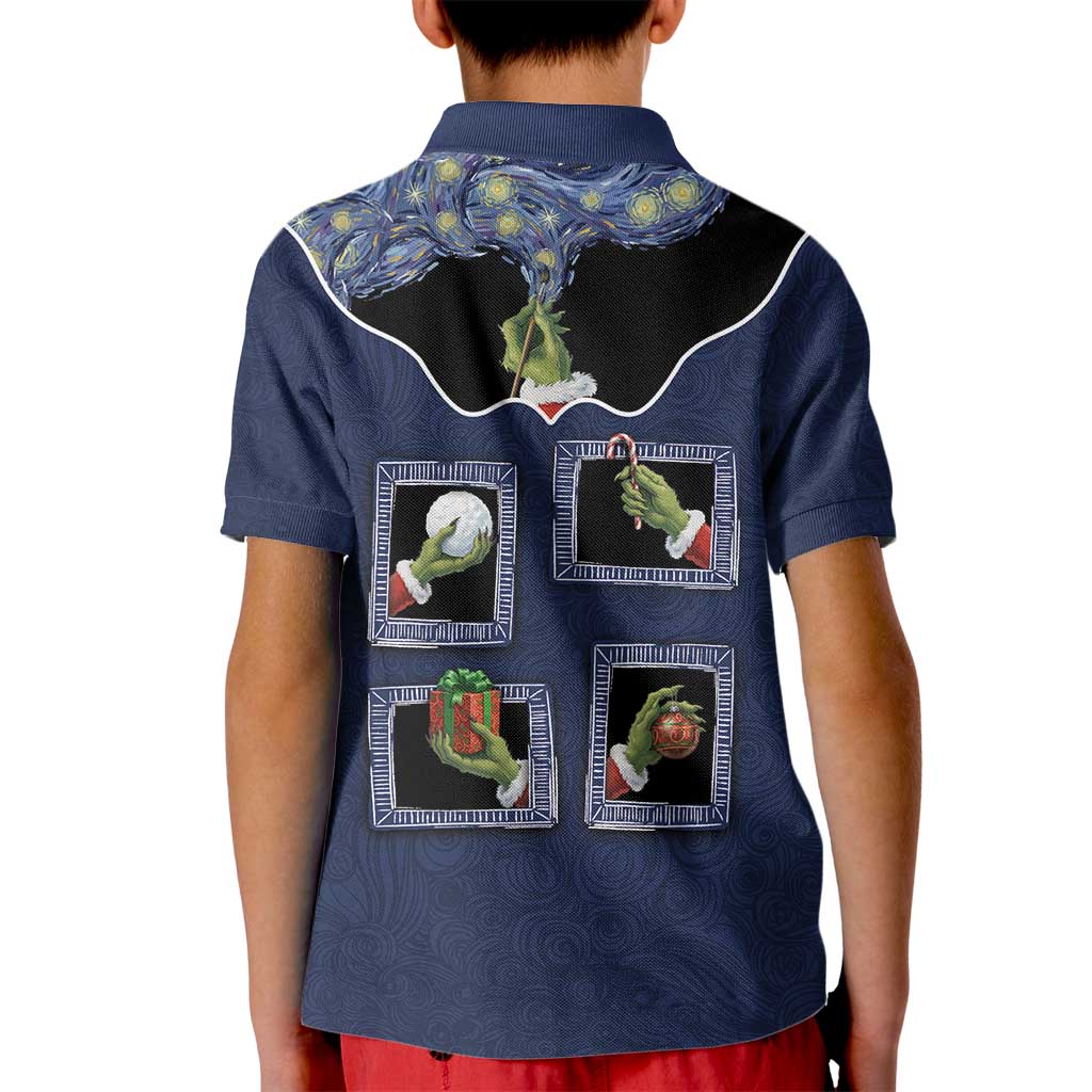 Western Yoke Kid Polo Shirt Grinch Art Parody Christmas - Wonder Print Shop