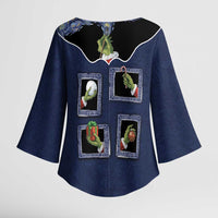 Western Yoke Kimono Sleeve Blouse Grinch Art Parody Christmas - Wonder Print Shop