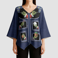 Western Yoke Kimono Sleeve Blouse Grinch Art Parody Christmas - Wonder Print Shop