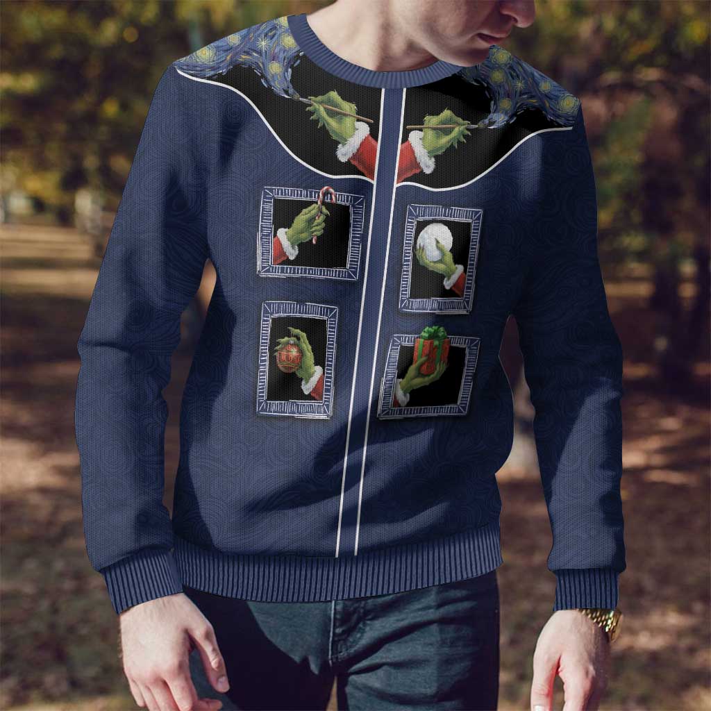 Western Yoke Ugly Christmas Sweater Grinch Art Parody Christmas - Wonder Print Shop