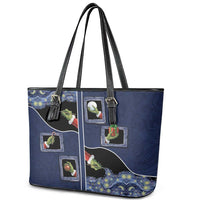 Western Yoke Leather Tote Bag Grinch Art Parody Christmas - Wonder Print Shop