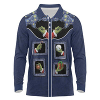 Western Yoke Long Sleeve Polo Shirt Grinch Art Parody Christmas - Wonder Print Shop