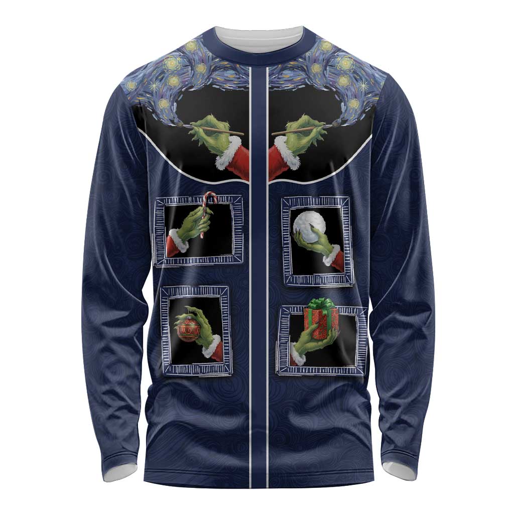 Western Yoke Long Sleeve Shirt Grinch Art Parody Christmas - Wonder Print Shop