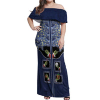 Western Yoke Off Shoulder Maxi Dress Grinch Art Parody Christmas - Wonder Print Shop