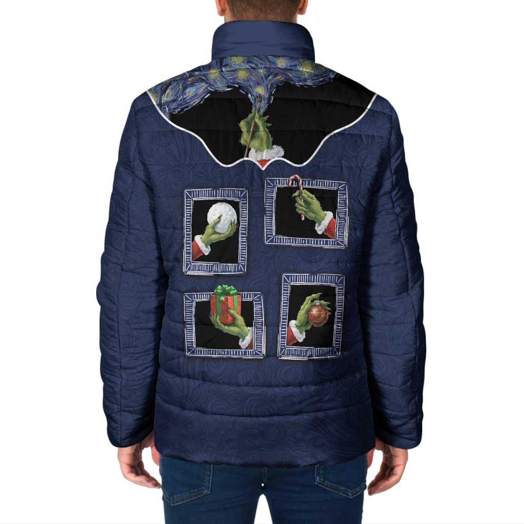 Western Yoke Padded Jacket Grinch Art Parody Christmas - Wonder Print Shop