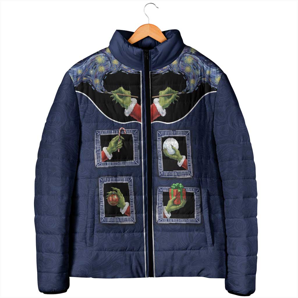 Western Yoke Padded Jacket Grinch Art Parody Christmas - Wonder Print Shop