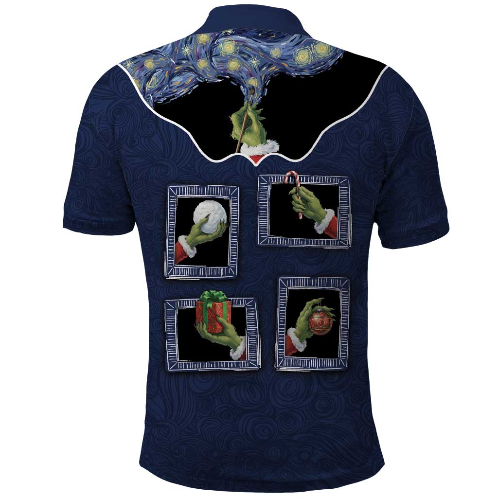 Western Yoke Polo Shirt Grinch Art Parody Christmas - Wonder Print Shop
