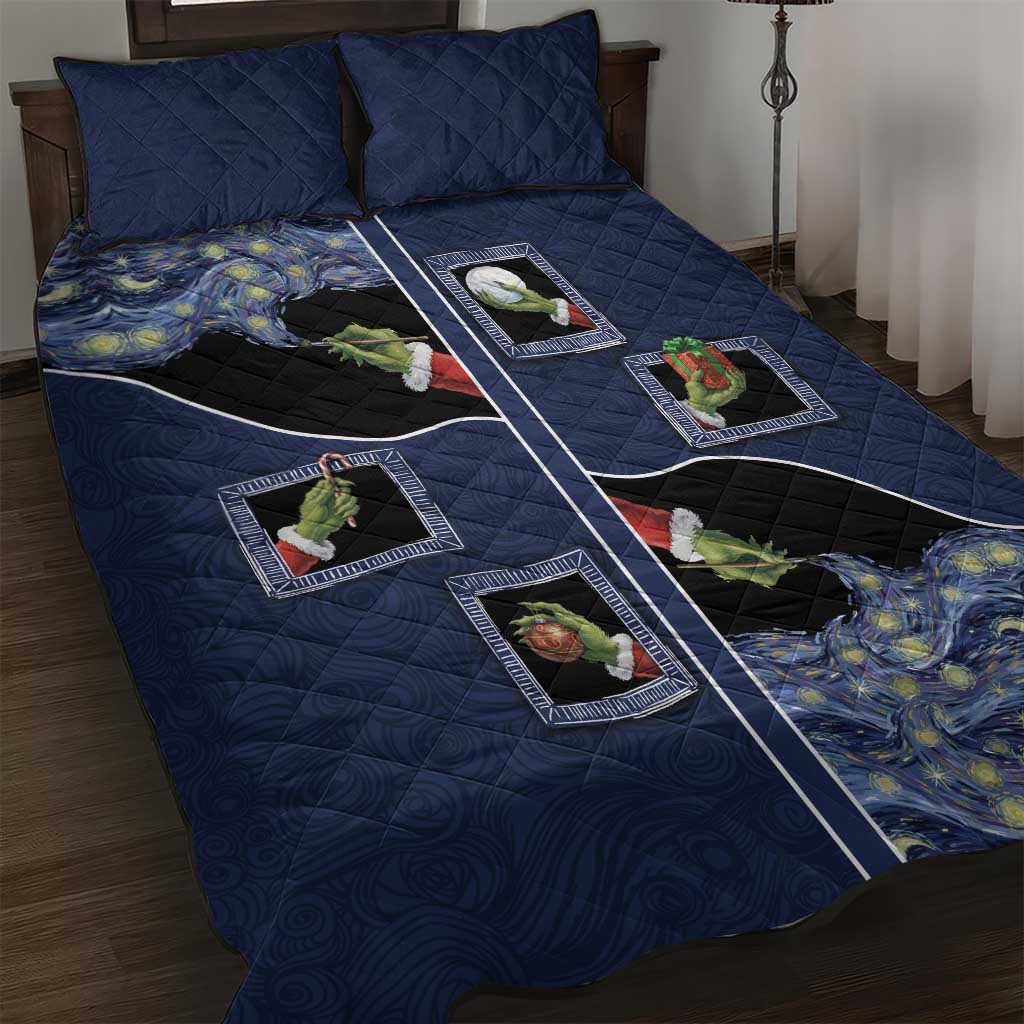 Western Yoke Quilt Bed Set Grinch Art Parody Christmas - Wonder Print Shop