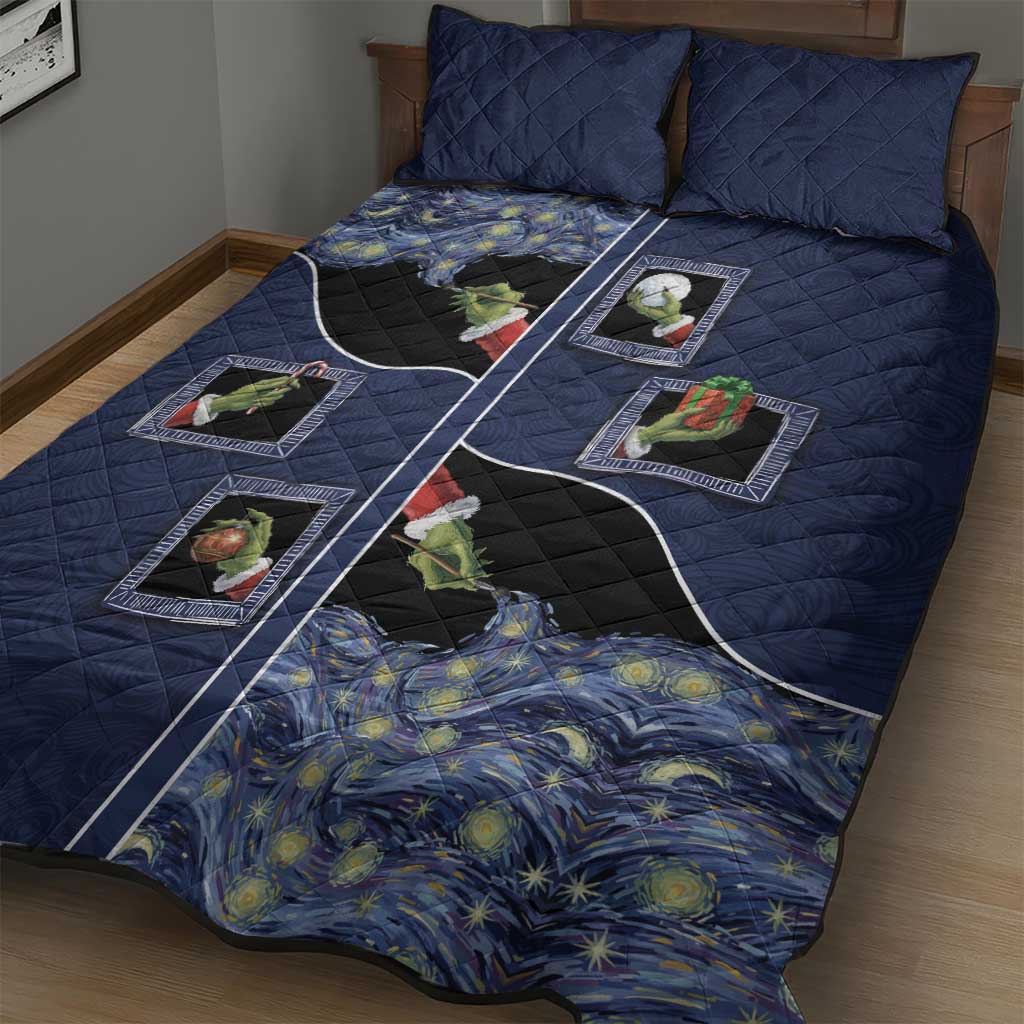 Western Yoke Quilt Bed Set Grinch Art Parody Christmas - Wonder Print Shop