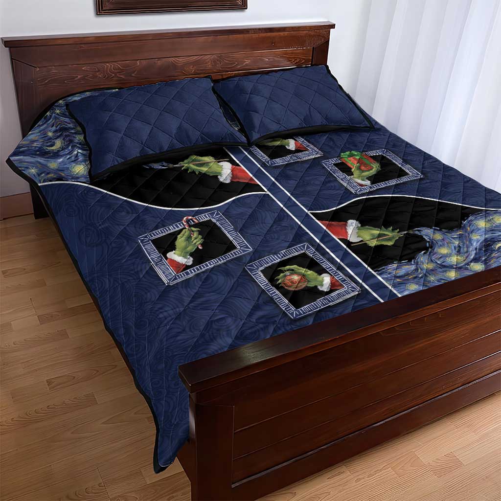 Western Yoke Quilt Bed Set Grinch Art Parody Christmas - Wonder Print Shop