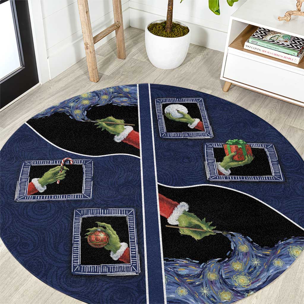 Western Yoke Round Carpet Grinch Art Parody Christmas - Wonder Print Shop
