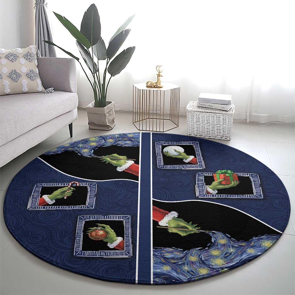 Western Yoke Round Carpet Grinch Art Parody Christmas - Wonder Print Shop