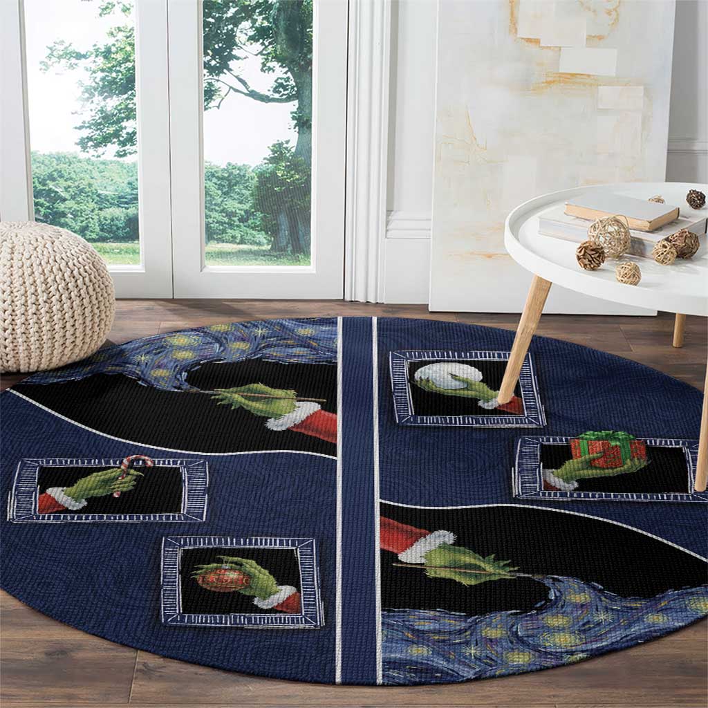Western Yoke Round Carpet Grinch Art Parody Christmas - Wonder Print Shop
