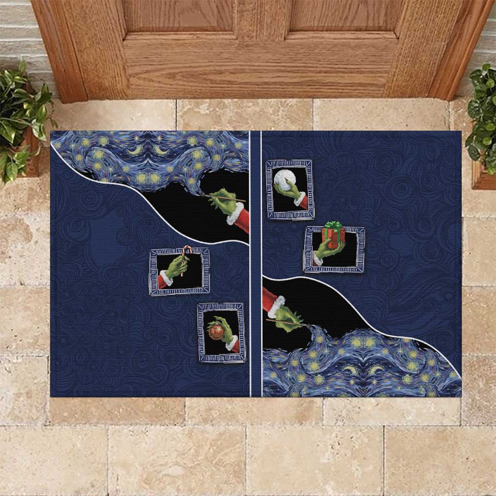 Western Yoke Rubber Doormat Grinch Art Parody Christmas - Wonder Print Shop