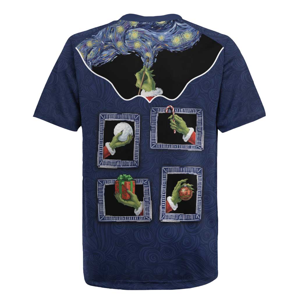 Western Yoke Rugby Jersey Grinch Art Parody Christmas - Wonder Print Shop