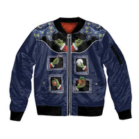 Western Yoke Sleeve Zip Bomber Jacket Grinch Art Parody Christmas - Wonder Print Shop