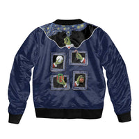 Western Yoke Sleeve Zip Bomber Jacket Grinch Art Parody Christmas - Wonder Print Shop