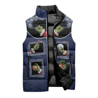Western Yoke Sleeveless Puffer Jacket Grinch Art Parody Christmas - Wonder Print Shop