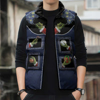 Western Yoke Sleeveless Puffer Jacket Grinch Art Parody Christmas - Wonder Print Shop