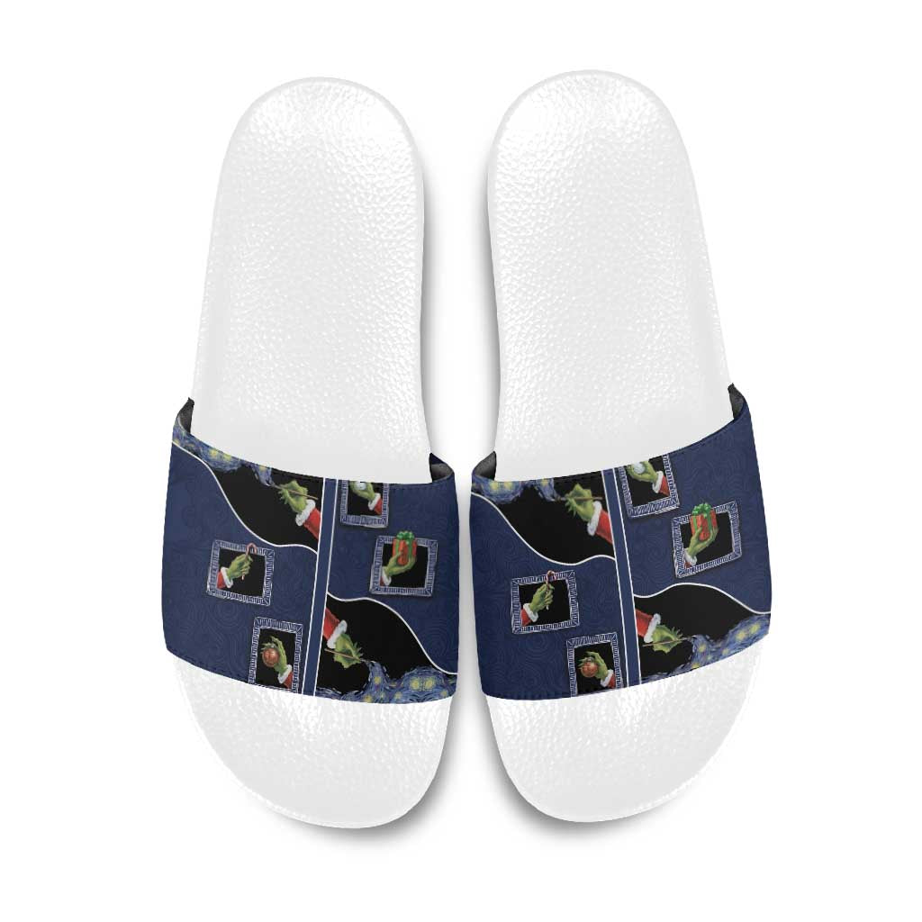 Western Yoke Slide Sandals Grinch Art Parody Christmas - Wonder Print Shop
