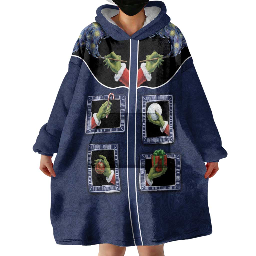 Western Yoke Wearable Blanket Hoodie Grinch Art Parody Christmas - Wonder Print Shop