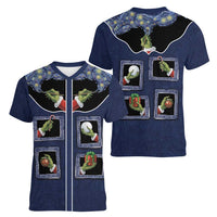 Western Yoke Women V-Neck T-Shirt Grinch Art Parody Christmas - Wonder Print Shop