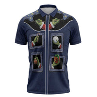 Western Yoke Zipper Polo Shirt Grinch Art Parody Christmas - Wonder Print Shop