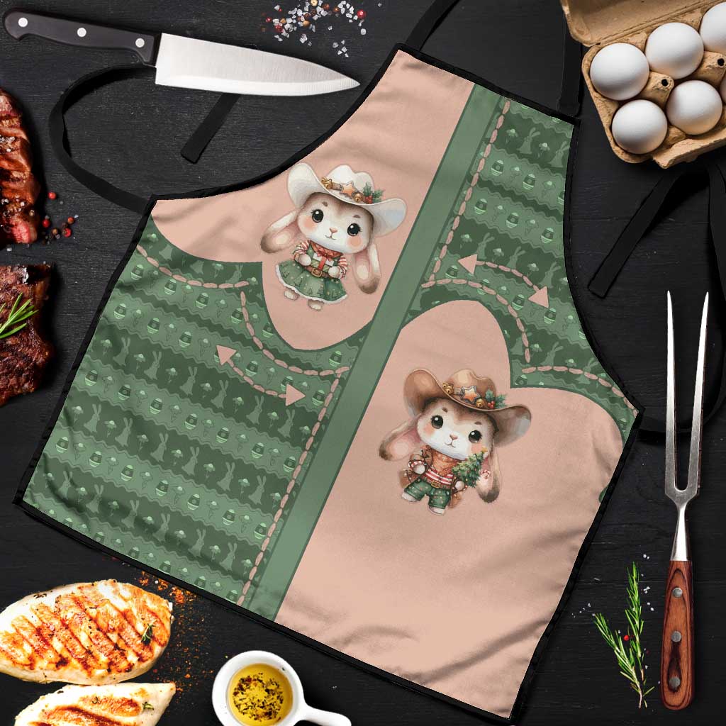 Western Yoke Apron Rabbit Howdy Christmas - Wonder Print Shop