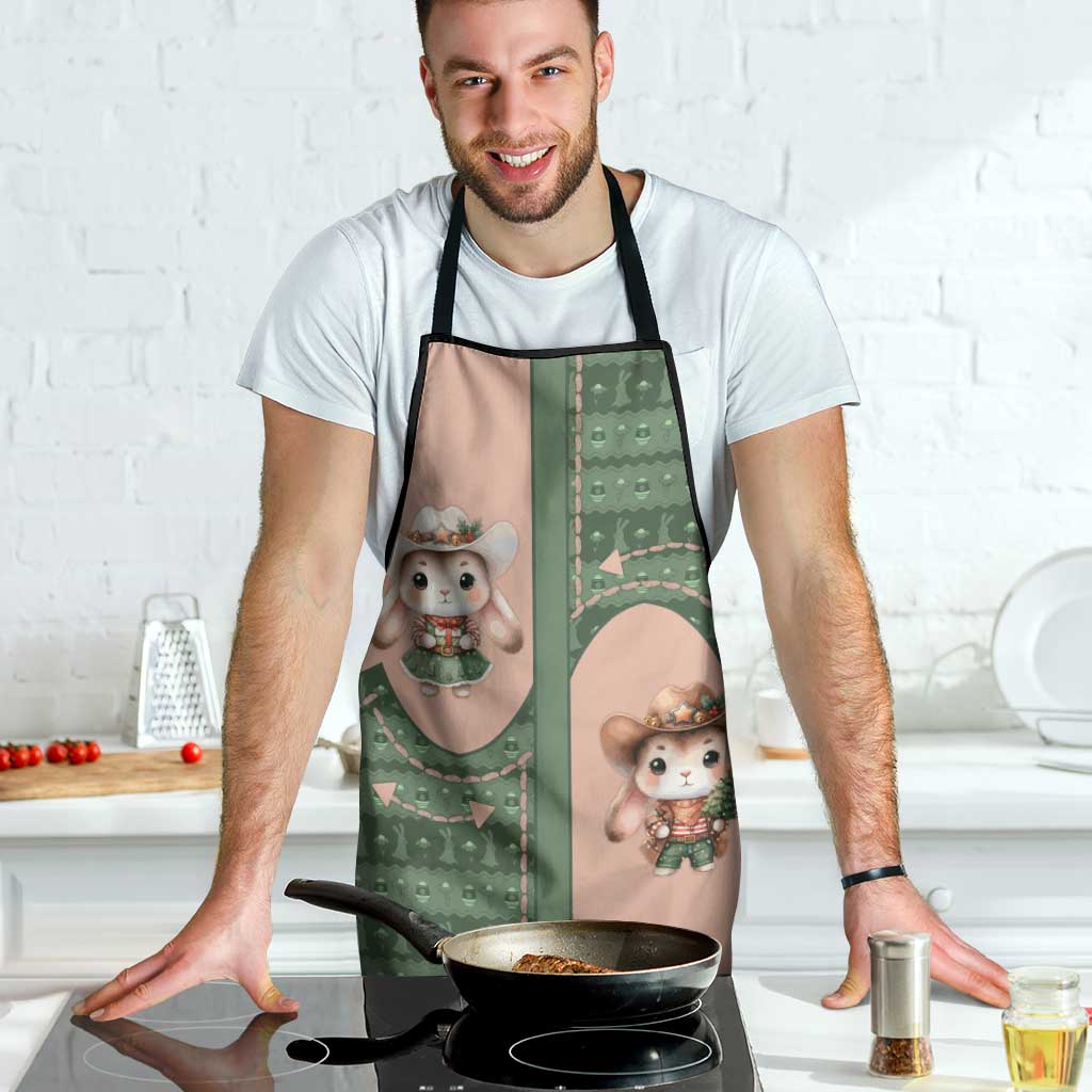 Western Yoke Apron Rabbit Howdy Christmas - Wonder Print Shop