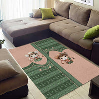 Western Yoke Area Rug Rabbit Howdy Christmas - Wonder Print Shop